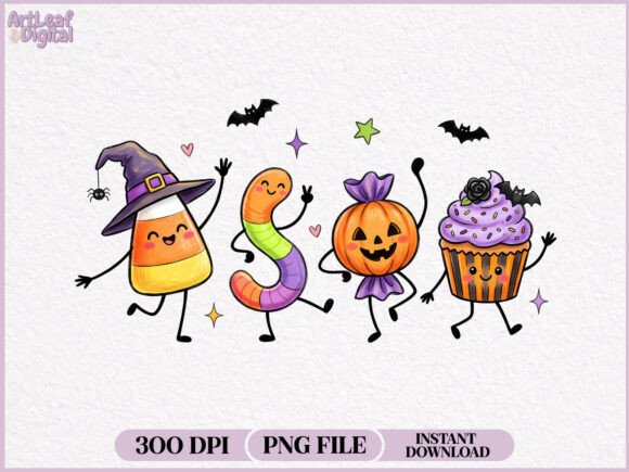 Download Halloween Candy Doodles Characters PNG - Premium Bundle